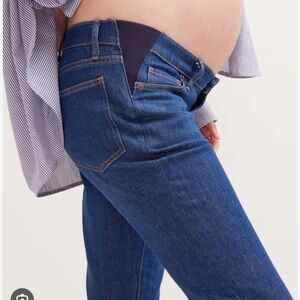Hatch, Straight Leg Maternity Jeans, Size 33, regular denim color